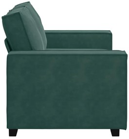 Sofá de 2 lugares 120 cm veludo verde-escuro