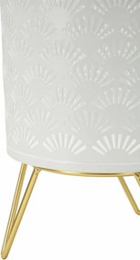 CONJUNTO DE 2 VASOS CARLY BRANCO E DOURADO Ø 16X20-13X20 CM (PLANTAS NÃO INCLUIDAS)