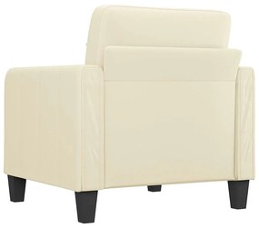 Poltrona 60 cm couro artificial creme