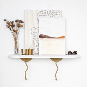 Prateleira de Parede Edera – Dourado e Branco – 99 cm x 22 cm