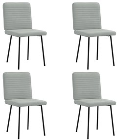Cadeiras de jantar 4 pcs veludo cinzento-claro