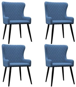 vidaXL Cadeiras de jantar 4 pcs tecido azul