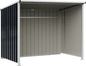 Abrigo para Ferramentas, 204 x 120 x 159 cm, Chapa de Aço Galvanizado, Cinzento