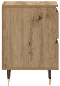 Cômoda de Cabeceira vidaXL Carvalho Artisan 40x35x50 cm Madeira Engenh