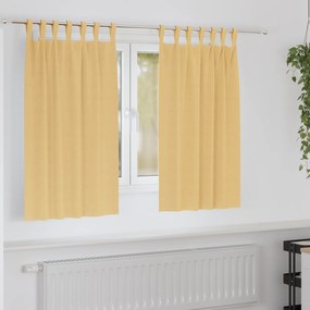 Cortinas opacas com cortinas 2 pcs Bege 140 x 140 cm Poliéster