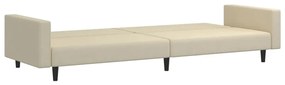 Sofá-cama de 2 lugares veludo cor creme