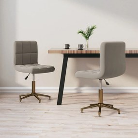 vidaXL Cadeiras de jantar giratórias 2 pcs veludo cinzento-claro