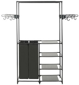 Suporte para roupas aço e tecido não tecido 87x44x158 cm preto