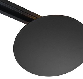 Plafon moderno preto para sistema de calha monofásico 2-luzes - Iconic Pulley Moderno