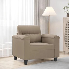 Poltrona tecido de microfibra 60 cm cinzento-acastanhado