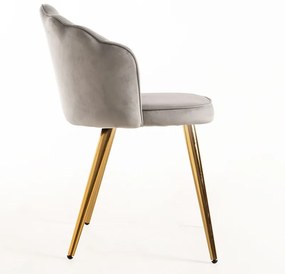 Cadeira Blume Gold Veludo - Cinza