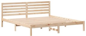 Estrutura da Cama com cabeceira Castanho 200 x 200 cm