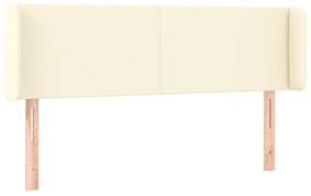 Cabeceira de cama c/ LED 147x16x78/88 cm couro artificial crème