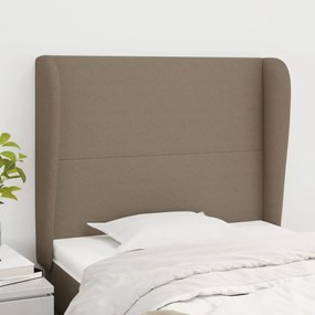 Cabeceira cama abas tecido 103x23x118/128 cm cinza-acastanhado