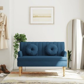 Banco c/ almofadões 113x64,5x75,5 cm tecido azul