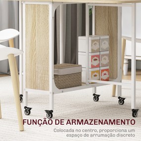 HOMOM Mesa de Cozinha Dobrável Mesa de Refeição Dobrável com Rodas Lat