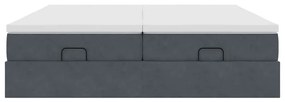 Estrutura cama otomana colchões 180x200 cm cinzento escuro
