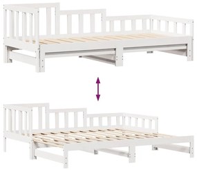 Sofá-cama com gavetão e gavetas sem colchão 90x200 cm branco