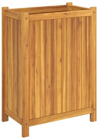 Vaso/floreira de jardim com forro 54x31x75 cm acácia maciça