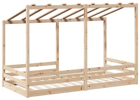 Cama infantil com telhado 80x200 cm pinho maciço branco