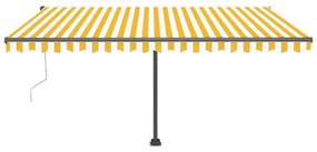 Toldo autom. LED e sensor de vento 400x300 cm amarelo/branco