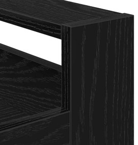 Carrinho de Cozinha Carvalho Preto 60x45x80 cm Madeira Engenharia