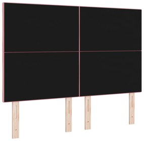 Cabeceira Design de Blocos de Diamante Rosa 140 cm Veludo