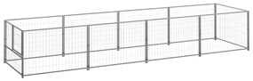 vidaXL Canil para cães 4 m² aço prateado