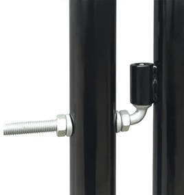 Portão de cerca com porta única 100x250 cm preto