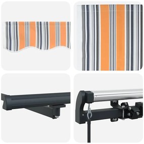 Toldo Retrátil Manual Multicolor 350 x 250 cm tecido