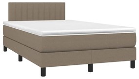 Cama box spring colchão/LED 120x200cm tecido cinza-acastanhado