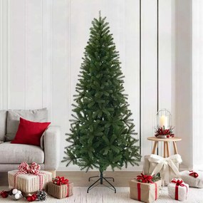 vidaXL Árvore de Natal Artificial Verde 210 cm PVC, PE e aço