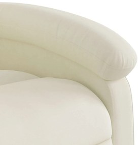 Poltrona elevatória de massagens veludo cor creme