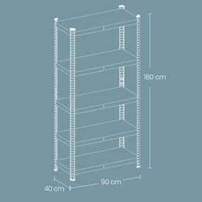 Estante para cargas pesadas 40 x 90 x 180 cm castanho + preto