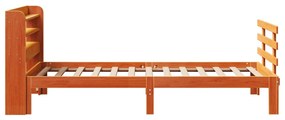 Estrutura cama c/ cabeceira 90x190 cm pinho maciço castanho-mel