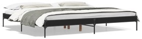 Estrutura de cama 180x200 cm derivados de madeira/metal preto