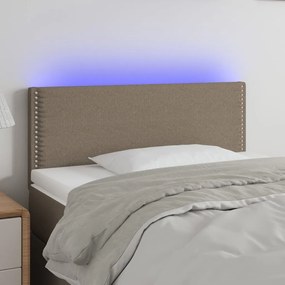 Cabeceira cama luzes LED tecido 90x5x78/88cm cinza-acastanhado