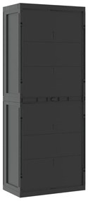 Móvel de arrumação para exterior 65x37x165 PP preto