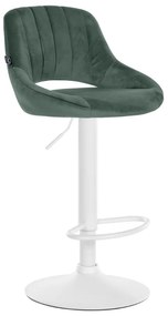 Banco alto Milet em veludo com estrutura branca 85-106 x 47 x 48 cm Verde