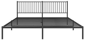 Estrutura de cama com cabeceira 193x203 cm metal preto