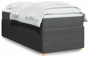 vidaXL Cama com molas/colchão 100x200 cm tecido cinza-escuro