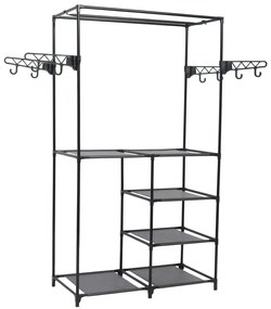 Suporte para roupas aço e tecido não tecido 87x44x158 cm preto