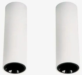 Pack De 2 Apliques De Teto Led De Superfície Ø7,2 Cm Em Alumínio Com Acionamento E Desligamento Progressivo Luisiana Branco - Preto & Branco 3000k & 8