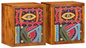vidaXL Criados-Mudos 2 pcs 35x30x40 cm Madeira Maciça de Acácia