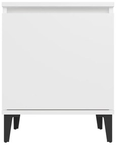 Mesa de cabeceira com pernas em metal 40x30x50 cm branco