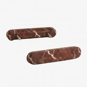 Pack De 2 Puxadores Em Pedra Natural Casbina Mármore Vermelho Chigan - Sklum