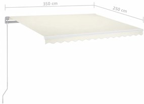 Toldo retrátil manual 350x250 cm cor creme