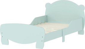 Cama infantil 70 x 140 cm (COLCHÃO NÃO INCLUIDO) com grades de segurança com tema de ursinhos, para meninos e meninas dos 3 aos 6 anos, verde