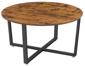 Mesa de centro redonda VASAGLE, mesa de coquetel estilo industrial, estrutura de metal durável, fácil de montar, para sala de estar, quarto, marrom rústico e preto LCT88X