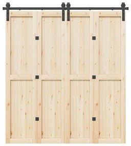 Kit de ferragens para porta deslizante 200 cm aço preto